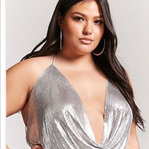 Plus Size Chainmail Halter Top